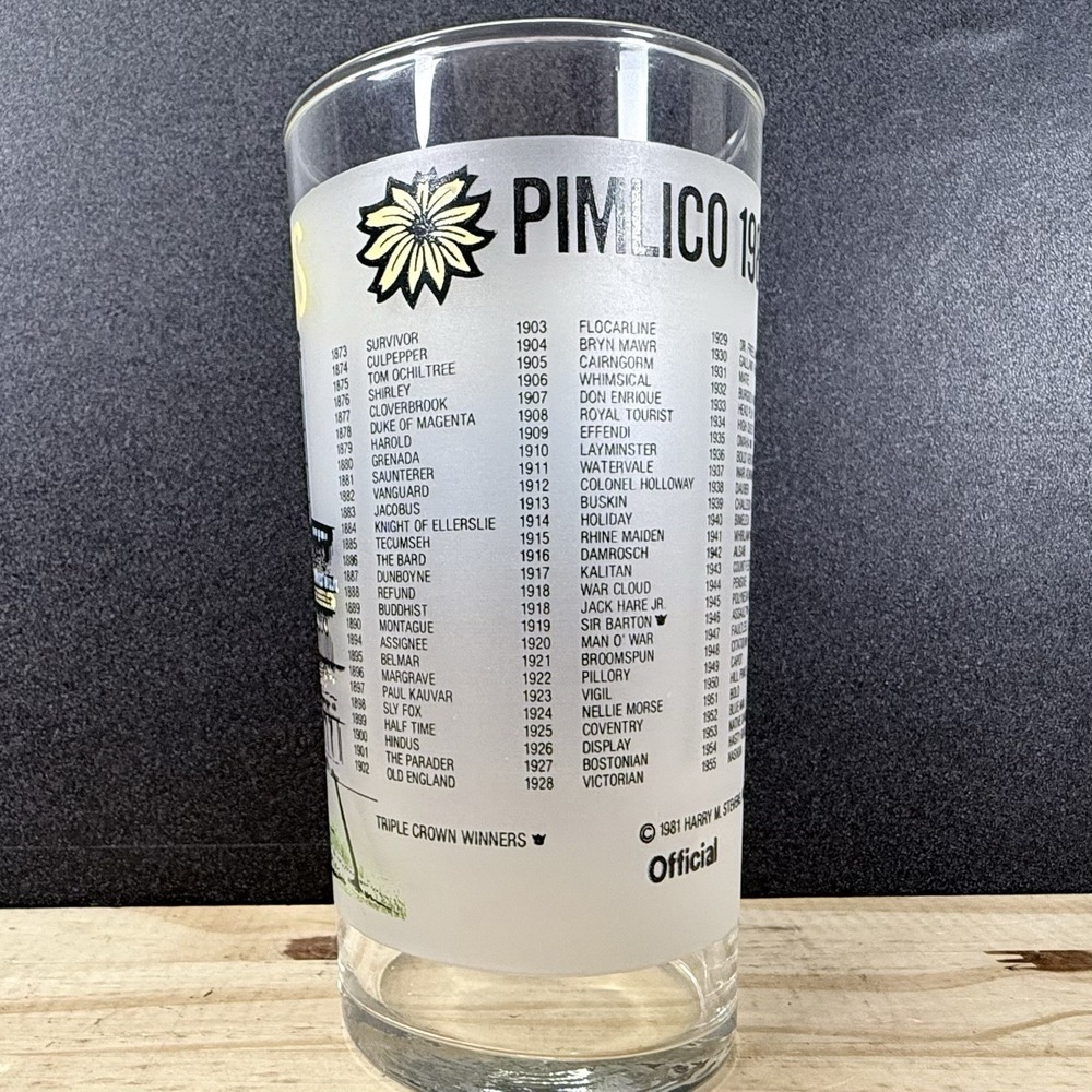 Original 106th PREAKNESS Pimlico 1981 Mint Julep Glass Horse Racing Souvenir - Picture 3 of 7